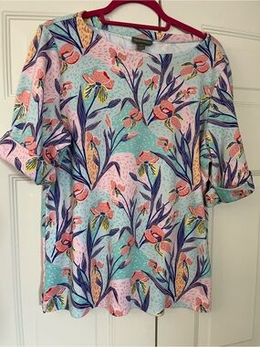 Style & Co Boat Neck Short Sleeve Soft Knit Top